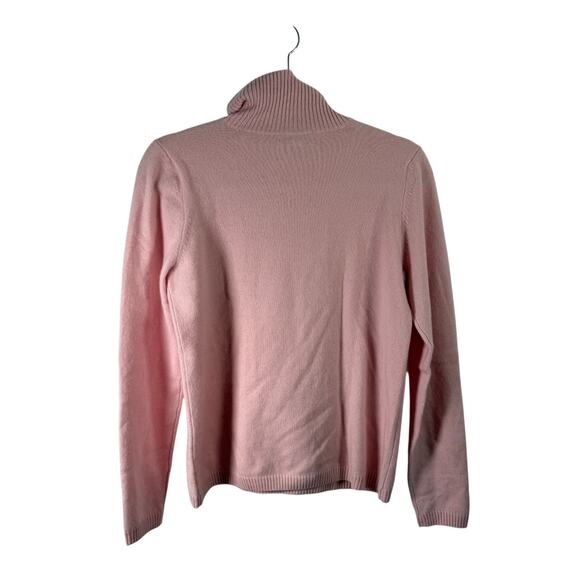 Neiman Marcus Pink 100% Cashmere Turtleneck Sweater Capsole Womens Medium - Picture 6 of 6